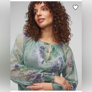 White House Black Market Long Sleeve Metallic Top